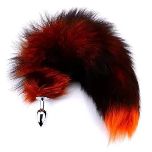 15" - 16" Black with Orange Cat Tail Metal Plug