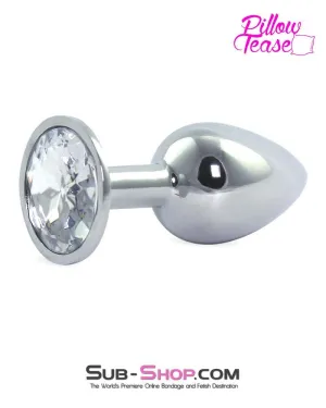 2307HS      Chrome and Crystal Anal Plug, Small Plug, Diamond Crystal