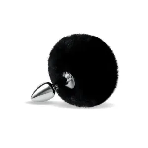 2.7 Inches Furry Tales Black Bunny Tail Butt Plug