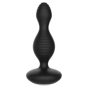 5.5-inch Black Silicone Waterproof E-stim Vibrating Anal Buttplug