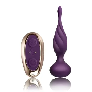 5.5-inch Rocks off Silicone Purple Rechargeable Butt Plug with Remote