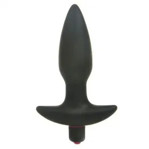 6-inch Silicone Black Tapered Vibrating Large Butt Plug