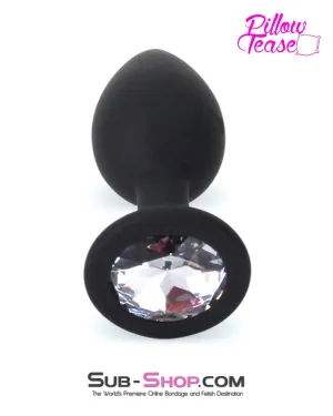 8868E      Small Silicone Butt Plug with Clear Gem Base - LAST CHANCE - Final Closeout!