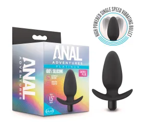 Anal Adventures Platinum By Blush® | Saddle Black 4.5-Inch Vibrating Anal Plug