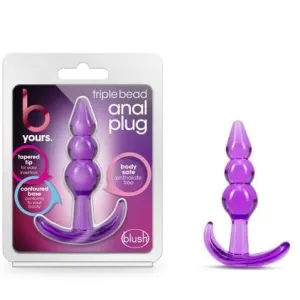 B Yours Triple Bead Anal Plug - Purple