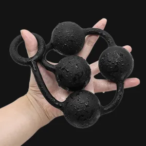 Big Anal Beads Butt Plug - Soft Silicone Black Dildo Sex Toys for Men Women