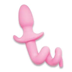 Furry Tales 10 Inch Silicone Piggy Tail Butt Plug Pink