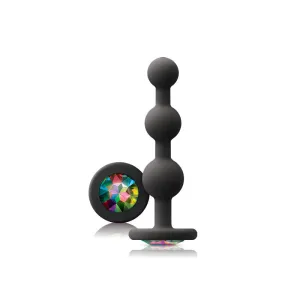 Glams Ripple Rainbow Gem Anal Plug Black