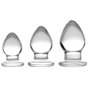 Graduated Glass Anal Plug Set