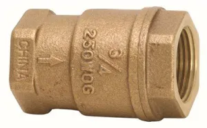 Hammond Spring Loaded In Line Check Valve Brass 3/4 Inch  Fip