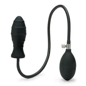 Me You Us Inflatable Ribbed Anal Plug Black