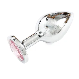 Silver Butt Plug Light Pink Medium